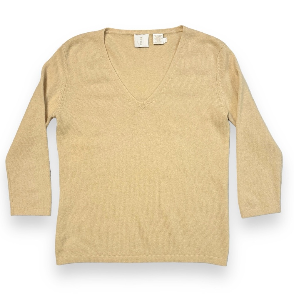 MAG by Magaschoni V-Neck 100% Cashmere 3/4 Sleeve Pullover Sweater Knit - Picture 7 of 8